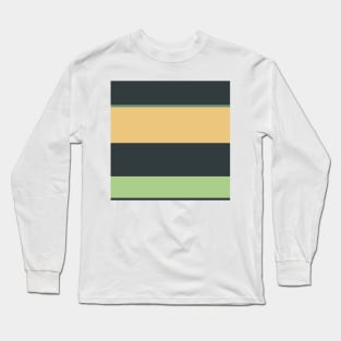 A singular pot-pourri of Silver Foil, Onyx, Slate Green, Pale Olive Green and Sand stripes. Long Sleeve T-Shirt